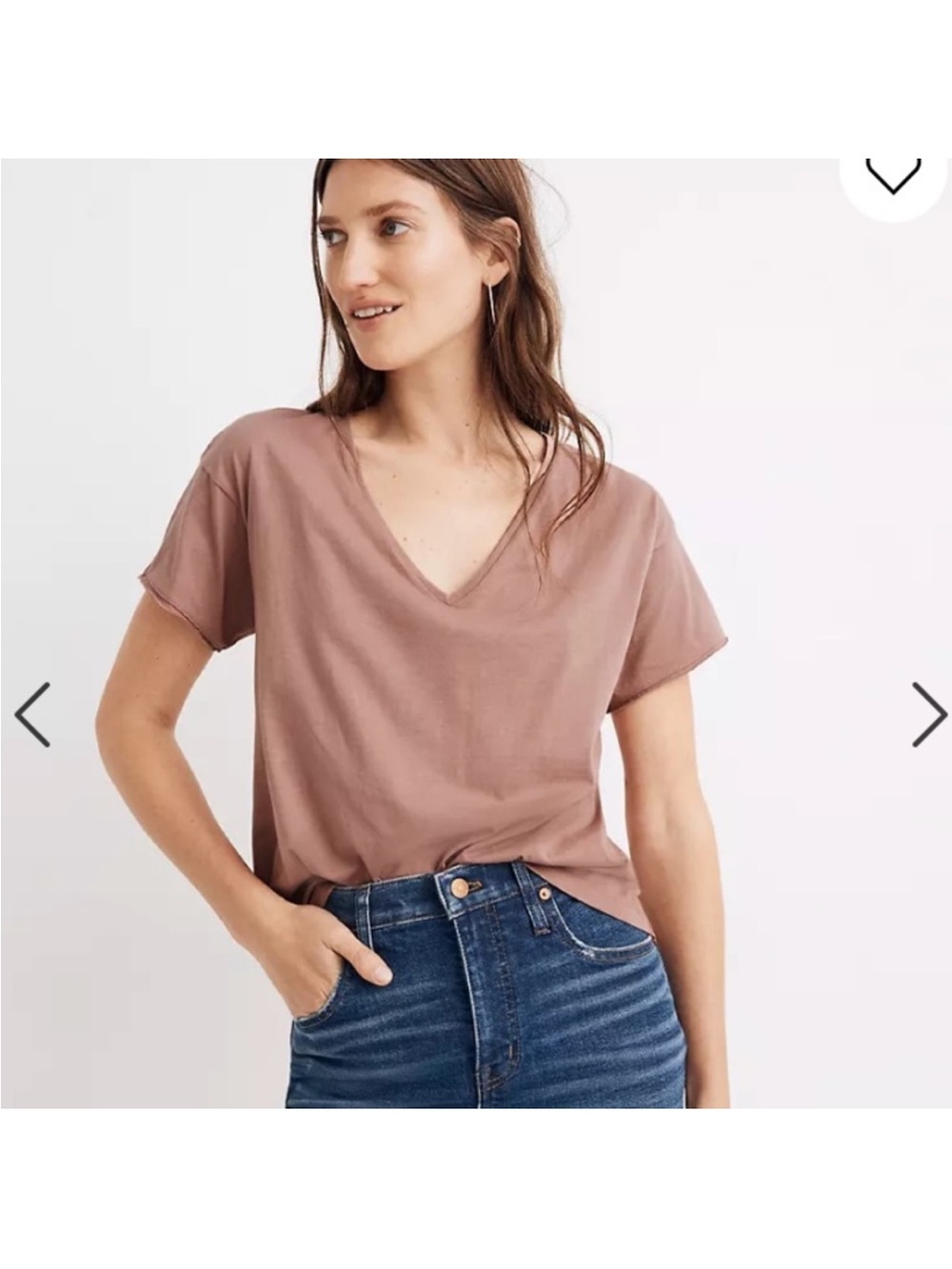 Madewell Supima Drapey V
Tshirt Faded Rosebud
